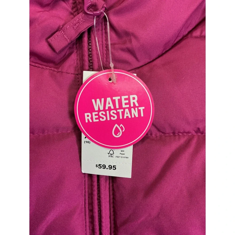The Children's Place Girls XXL 16 Water Resistant Puffer Jacket Pink NWT